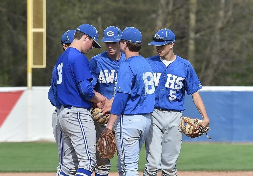 High School Baseball Team on the Field.