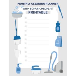 Monthly Cleaning Planner with Bonus Cleaning Checklist