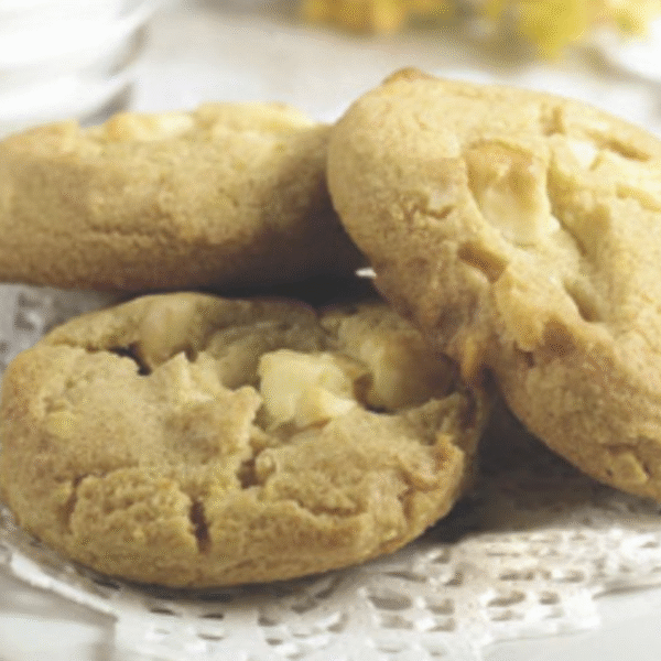 White Chocolate Macadamia Nut Cookies on a plate